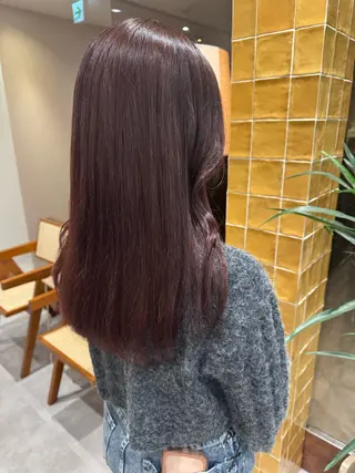 セミロング カラー 透明感のあるモテ艶髪 🫧AYAKAのヘアスタイル