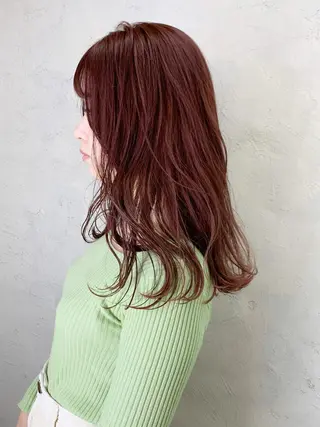 セミロング カラー パーマ ヘアアレンジ ITbyALBUM 中野店のヘアスタイル