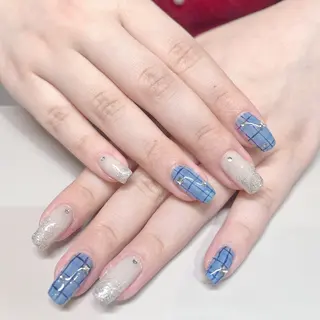 ネイル kazane長さだし フィルイン持ち込みのネイルデザイン