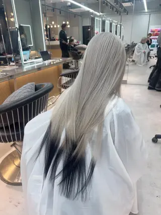 ロング カラー ヘアアレンジ ARIA💎縮毛矯正 ブリーチ💎複雑履歴のヘアスタイル