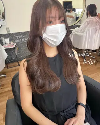 ロング カラー レイヤーカット、 大人可愛い　中村美羅のヘアスタイル