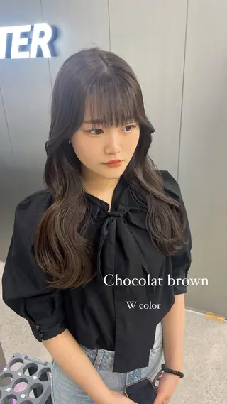 ロング カラー 暗髪🩶ラベンダー/ ブルー/ユウナ🤍のヘアスタイル