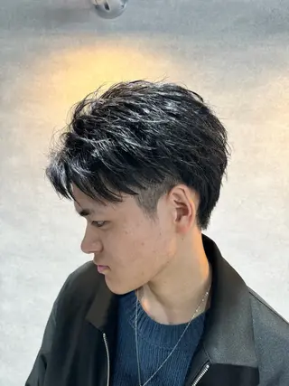ショート カラー パーマ ヘアアレンジ メンズ 仕上がり満足度No. 1🔥BLUCK🔥のヘアスタイル