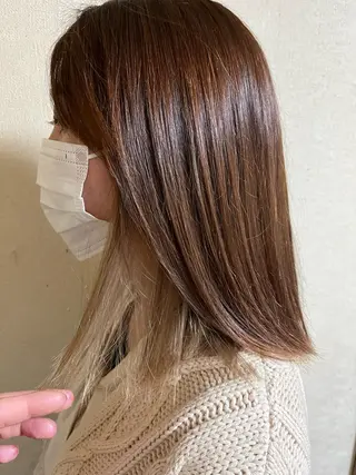 セミロング カラー 山森 大地のヘアスタイル