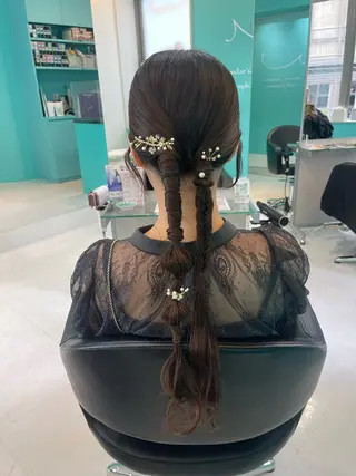 ロング ヘアアレンジ mana/ブリーチ/ ヘアセット/メンズのヘアスタイル