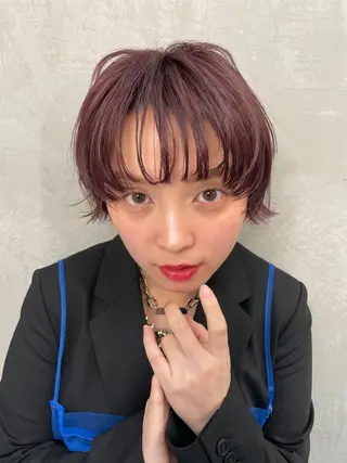 ショート カラー ♥️ブリーチなしW/ カラー/優希/大宮のヘアスタイル