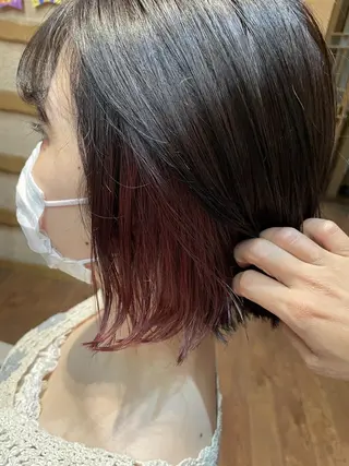 ミディアム カラー 坂江 亜也佳のヘアスタイル