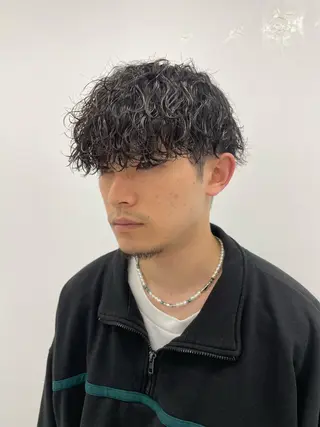 パーマ メンズ スパイキーパーマ 柏NO1 藤本葉のヘアスタイル