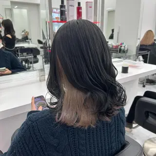 セミロング カラー ヘアアレンジ mai🍑暖色カラー /レイヤー💖のヘアスタイル