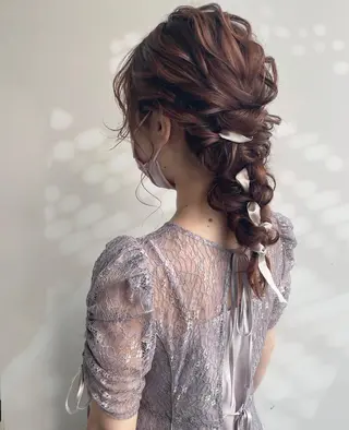 セミロング ヘアアレンジ ヘアメイク new meのヘアスタイル
