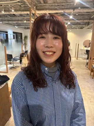 セミロング カラー パーマ Hayashi Shioriのヘアスタイル