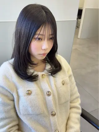 セミロング 韓国ヘア🇰🇷 スズキのヘアスタイル