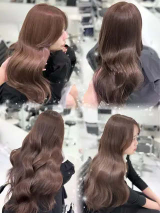 ロング カラー ワンホンヘア 🤍𝑀𝐼𝐻𝑂のヘアスタイル