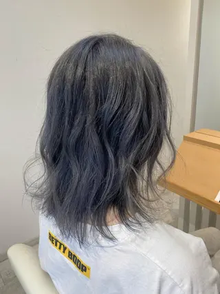 ミディアム カラー 酸性ストレート/ブリ ーチなしWカラー河本のヘアスタイル