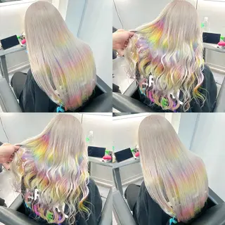 ロング カラー ブリーチ&エクステ 🥀ケアカラー特化のヘアスタイル