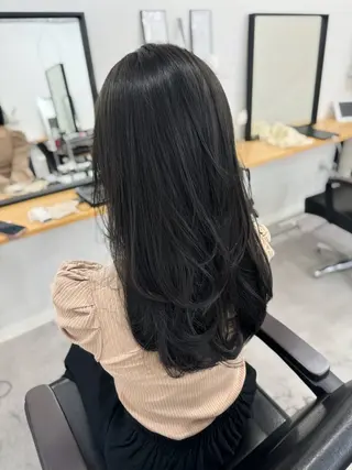 カラー のり🐼顔まわり/ 韓国/レイヤーカットのヘアスタイル