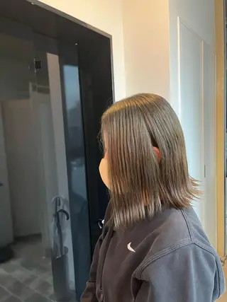 ミディアム カラー ヘアカラー&縮毛矯正 STAR☆RIVERのヘアスタイル