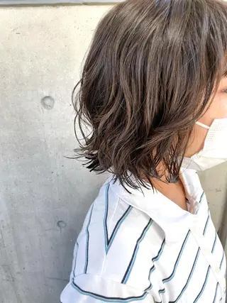 ミディアム パーマ 銀座No.1髪質改善 縮毛矯正/本木のヘアスタイル