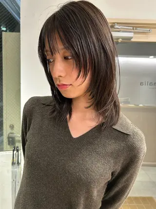 セミロング カラー ケアパーマ/ケアブリ ーチdaisukeのヘアスタイル