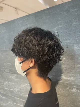 ショート パーマ メンズ レディースカット 募集/今間 海音のヘアスタイル