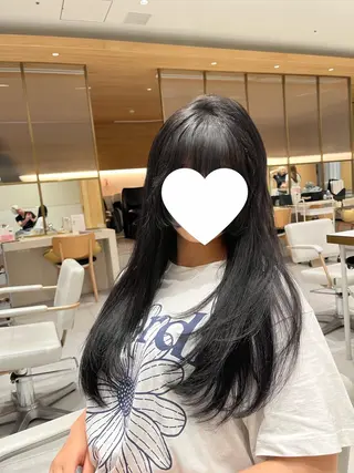 ロング 赤み消し透明感カラー 似合わせ前髪柴田礼空のヘアスタイル
