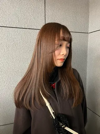 セミロング カラー Sanaダブルカラー ✨️パルコ徒歩1分のヘアスタイル