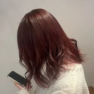 ミディアム カラー 顔周り/ガーリー /ヘアメ/あつはのヘアスタイル