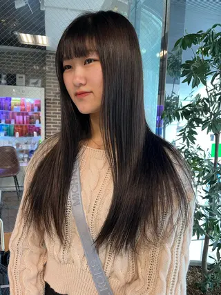 ロング カラー カットパーマ 🌀あさみのヘアスタイル