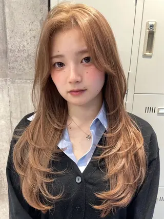 ロング カラー ダブルカラー特化💍 tiam💍韓国ヘアのヘアスタイル