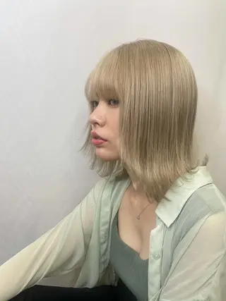 ミディアム パーマ 髪質改善/縮毛矯正 /レイヤー岡部のヘアスタイル