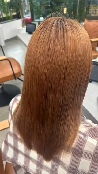 セミロング オリーブ/ 透明感カラー/れいあのヘアスタイル