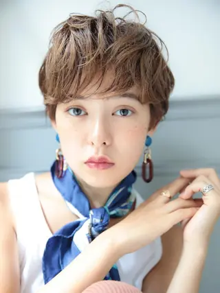 ショート カラー パーマ レイヤーカット✂️ 横浜No1♡下鳥翔子のヘアスタイル