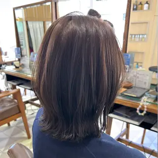 ミディアム カラー ヘアアレンジ 吉水 彩乃 /ボブ/艶感カラーのヘアスタイル