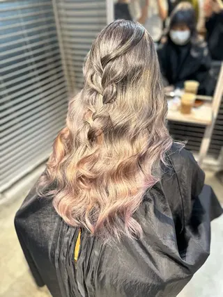 ロング カラー ハイトーンカラー が絶対可愛い✨泰聖✨のヘアスタイル