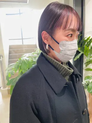 ミディアム 切りっぱなし/髪質 改善矯正/さやか🫧のヘアスタイル