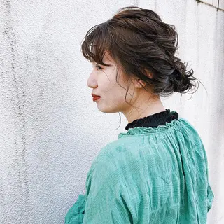ミディアム ヘアアレンジ 砂原 ひよりのヘアスタイル