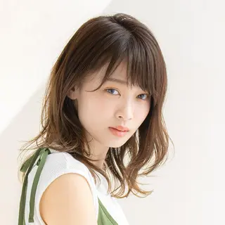 セミロング カラー パーマ ゆうつ やすひとのヘアスタイル