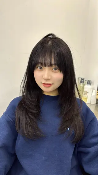 ロング カラー 中韓レイヤー/ ブラウン🤎はやとのヘアスタイル