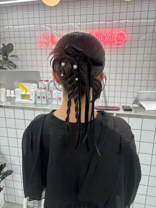 セミロング ヘアアレンジ 夕羽夢🍓矢場/ 透明感カラーのヘアスタイル