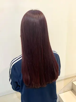 ロング カラー ブリーチしない暖色 カラー🥀杉 優菜のヘアスタイル
