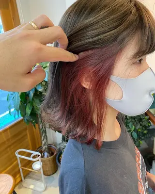 ミディアム カラー パーマ OVER→三軒茶屋 /縮毛矯正・髪質改善のヘアスタイル