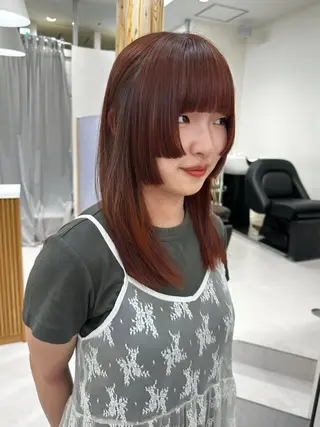 セミロング カラー 🪭risa 暖色/レイヤー🪭のヘアスタイル
