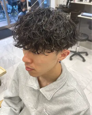 ショート パーマ メンズ 🌻メンズカット 落合諒🌻のヘアスタイル