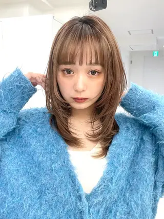 セミロング ウルフカット/ボブ りなのヘアスタイル