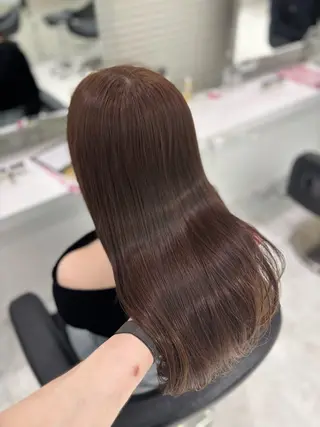 ロング カラー 流行りの透明感カラー ×縮毛矯正🤍ユウのヘアスタイル