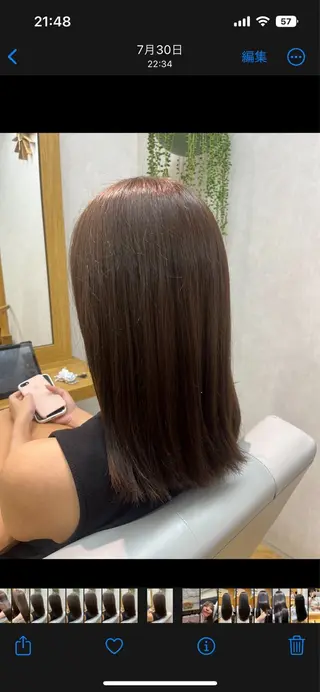 カラー ひなこ♡縮毛矯正/ 艶カラー🤍透明感のヘアスタイル