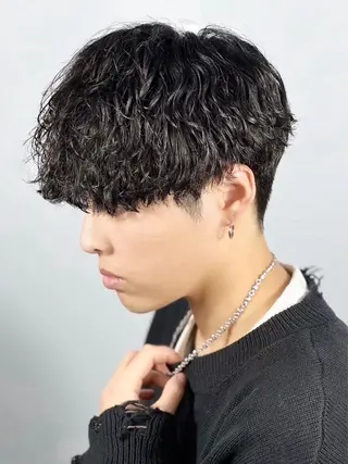ミディアム パーマ ヘアアレンジ メンズ ⚡️メンズ特化⚡️ 倉林 隼大のヘアスタイル