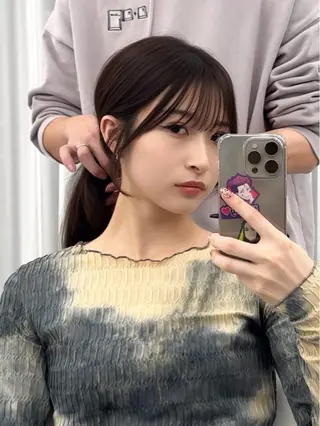 ミディアム カラー ヘアアレンジ 顔周り&ミディアム 特化/池袋/kokiのヘアスタイル