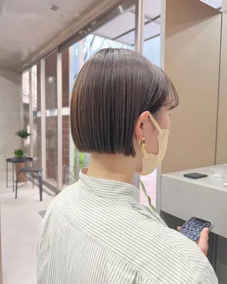 ショート カラー ボブパーマコテ巻き風 パーマNo1深江秀平のヘアスタイル