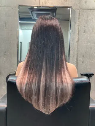 セミロング カラー ✨最安値✨エクステ カラー🌼つきな🌼のヘアスタイル